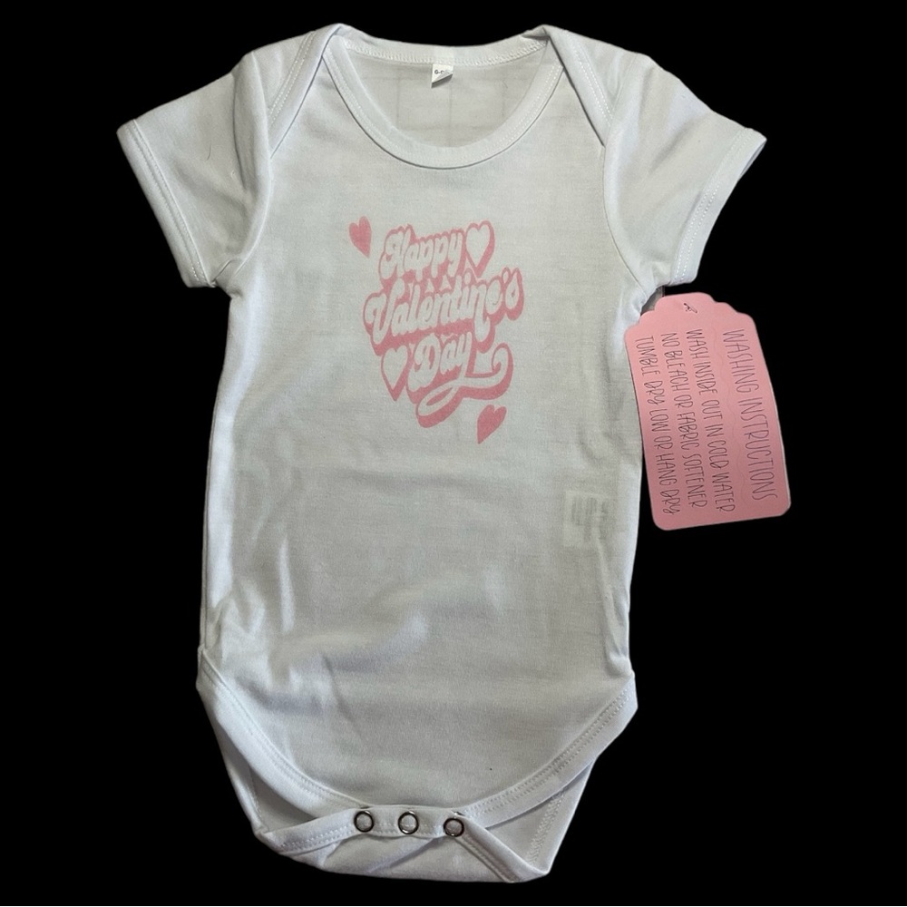 Valentine white baby onesie